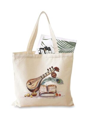 Canvas Tote Bag For Women & Man Text Printed Aesthetic Shoulder Zipper Lock Totebag