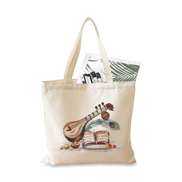 Canvas Tote Bag For Women & Man Text Printed Aesthetic Shoulder Zipper Lock Totebag