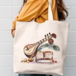 Canvas Tote Bag For Women & Man Text Printed Aesthetic Shoulder Zipper Lock Totebag
