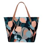 Tote Bag For Women, Floral Tote Bags For Women Zip, College Bag For Girls, Tote Bag For Traveling & Daily Use, Gifts For Women, Large Capacity Handbag - Contemporary, Black