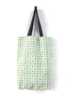 Geometric Print Canvas Tote Bag, Yellow and Turquoise Mandala Pattern