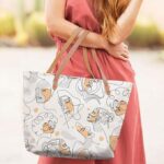 Tote Bag for Women - Modern Art College Bag for Girls, Traveling & Daily Use - Large Capacity Contemporary Handbag, White - Gifts for Women