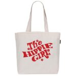 100% Cotton Printed Canvas Tote Bags for Women, Men, College Students | Inner Pocket Daily Use Zipper Tote Bag for Shopping, Office, Travel & Beach