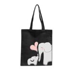 Brand Black Printed Canvas Shopping Tote Bag For Men And Women I 250 gsm I Export Quality I 16 Inches Height x 13.5 Inches Width I Handle 12 Inches I Durable I Ecofriendly I Economical