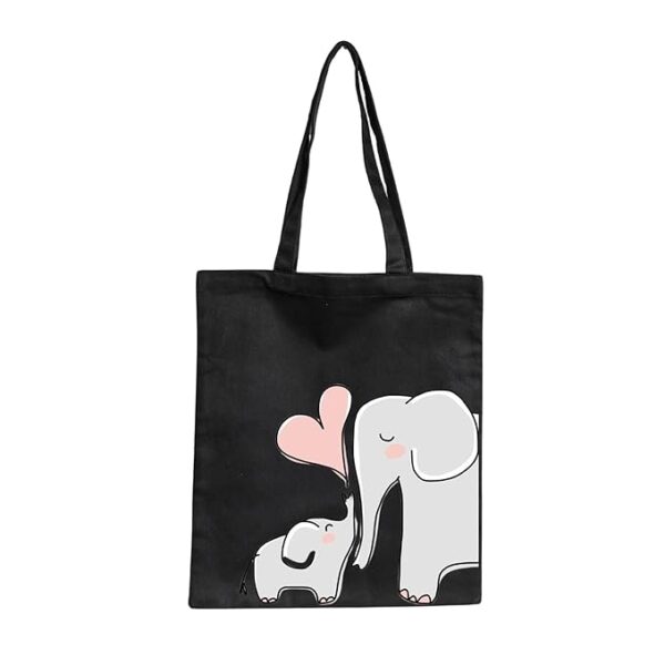 Brand Black Printed Canvas Shopping Tote Bag For Men And Women I 250 gsm I Export Quality I 16 Inches Height x 13.5 Inches Width I Handle 12 Inches I Durable I Ecofriendly I Economical