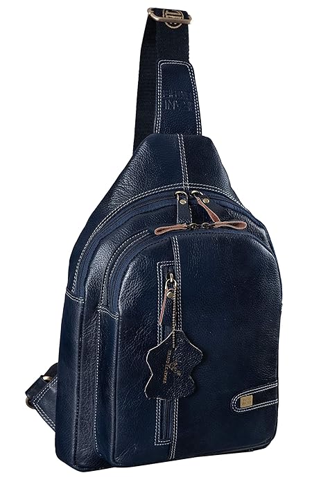 Men's Genuine Leather Sling Chest Bag Casual Shoulder Daypack's