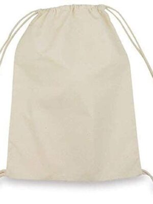 Small Size Canvas Drawstring Backpack, Cinch Bags (4, Natural)