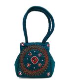 Small mirror work Bag in Rama Green