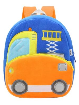 Solimo Velvet Toddler Backpack For Girls And Boys 2-6, Preschool Kindergarten Backpack, Cute Kids Backpacks, Life Truck Backpacks For Kids (10L_Multi Colour)-3