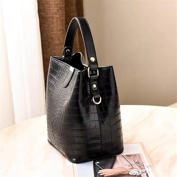 Womens Leather Sling Bag | Alligator Pattern Cross Body Bucket Bag | PU Leather Hand Bag | Purse With Adjustable and Detachable Straps