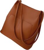 Womens bag PU Leather Handbags Purses Shoulder Crossbody Bags Ladies Tote Bag Crossbody Bags Bucket Tote Shoulder Bag,Brown