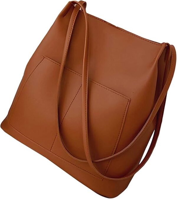 Womens bag PU Leather Handbags Purses Shoulder Crossbody Bags Ladies Tote Bag Crossbody Bags Bucket Tote Shoulder Bag,Brown