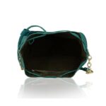 Leather Bucket Sling Bag for Women with Drawstring Closure & Single Compartment | Elegant Cross Body Bag for Girls | Spacious Bag for Girls Suitable for Casual Occasions & Everyday Use-Cyan