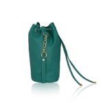 Leather Bucket Sling Bag for Women with Drawstring Closure & Single Compartment | Elegant Cross Body Bag for Girls | Spacious Bag for Girls Suitable for Casual Occasions & Everyday Use-Cyan