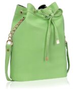 Leather Bucket Sling Bag for Women with Drawstring Closure & Single Compartment | Elegant Cross Body Bag for Girls | Spacious Bag for Girls Suitable for Casual Occasions & Everyday Use-Green