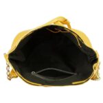 Leather Bucket Sling Bag for Women with Drawstring Closure & Single Compartment | Elegant Cross Body Bag for Girls | Spacious Bag for Girls Suitable for Casual Occasions & Everyday Use-Yellow