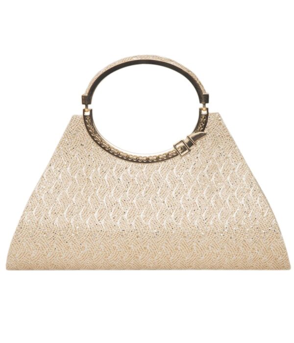 Women Girls Clutch Bag Purse Handbag Wedding Bridal-Beige