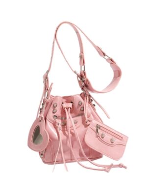 Bucket Bag for Women Drawstring Lightweight PU Leather Stylish Crossbody Bag Pink|Clothing, Shoes & Accessories|Womens Handbags & Bags| Womens Handbags &...