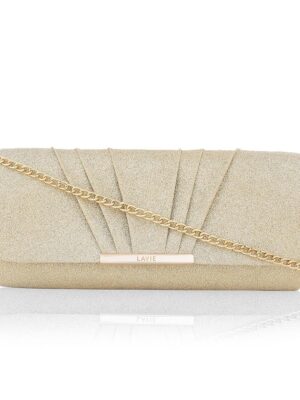 Women's Framed Foldover Clutch | Detachable Chain Sling Strap | Ladies Purse Wallet-White