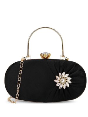 Women's Shaiz Oval Framed Clutch | Ladies purse | Gift For Girl, Women-Black