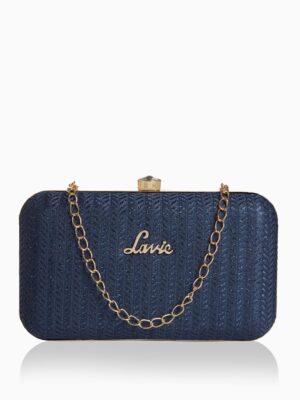 Women's Sparkle Framed Clutch | Ladies Purse Handbag-Blue