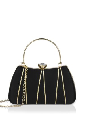 Women's Star Framed Clutch | Ladies Purse Handbag-Black