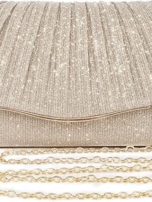 Clutch Purse for Women Formal Dressy Evening Clutches Handbags Crossbody Bag for Wedding Cocktail Prom Party Wear Elegance Charm-Beige